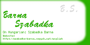 barna szabadka business card